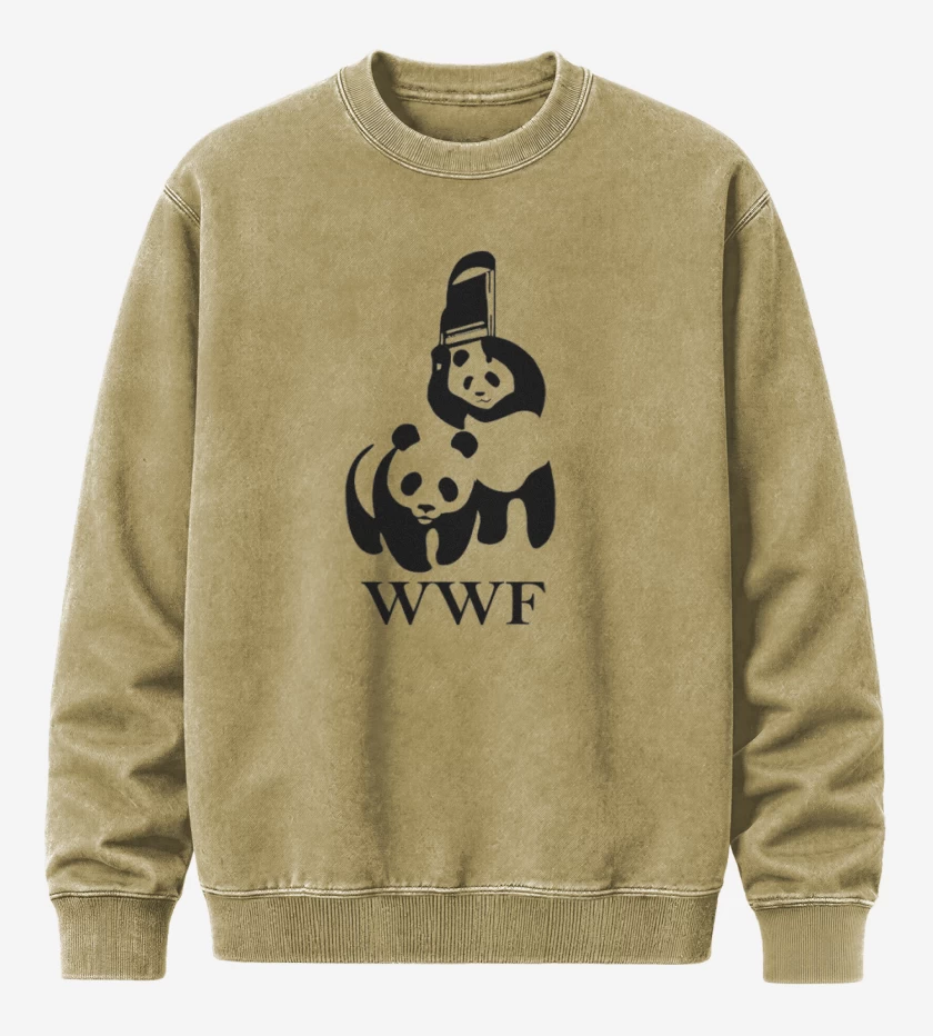 Poleron Polo Acid Wash Beige de wwf panda