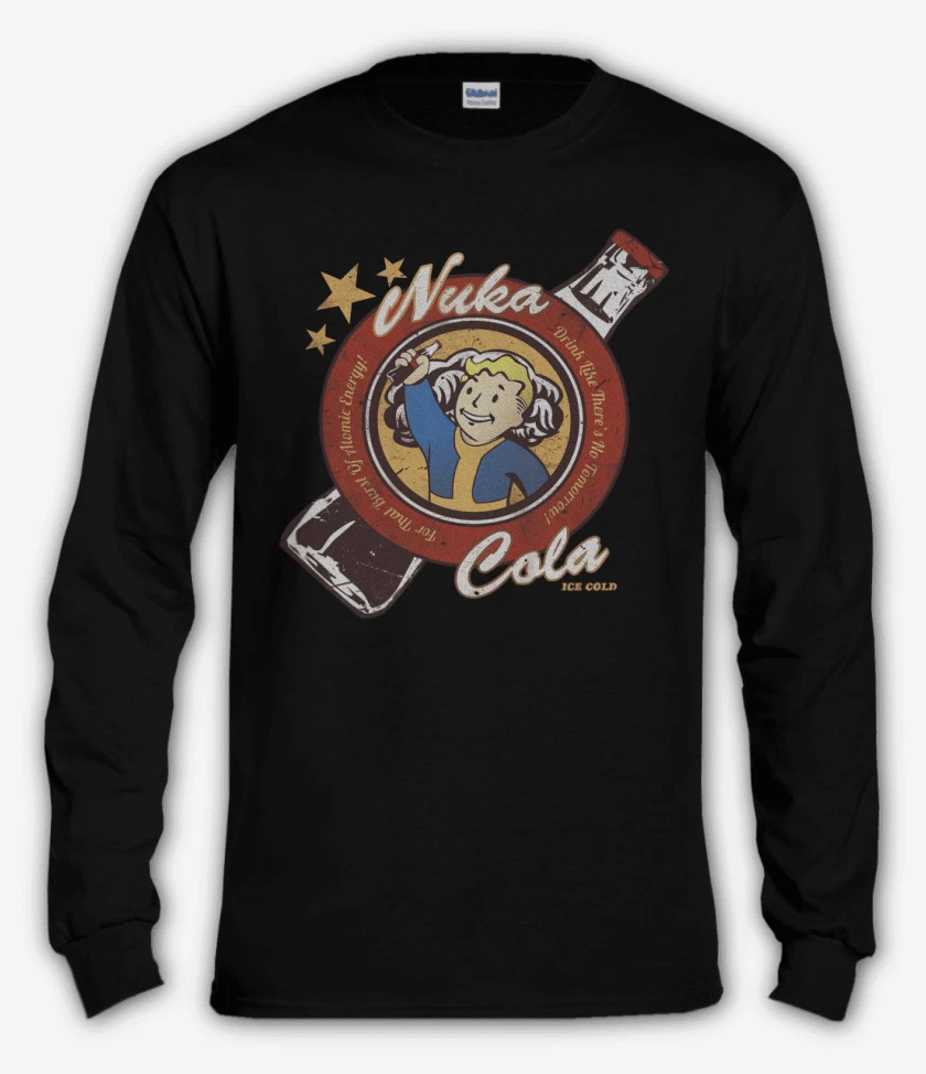 Polera manga larga Negro de Fall out Nuka Cola