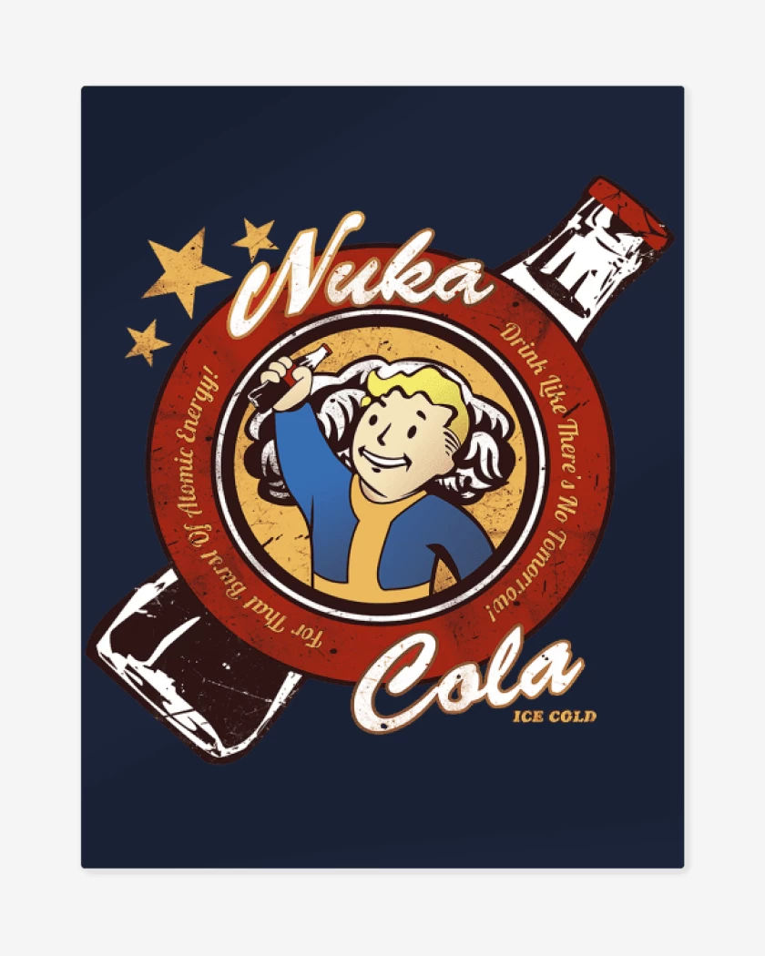 Print metalico Azul Marino de Fall out Nuka Cola