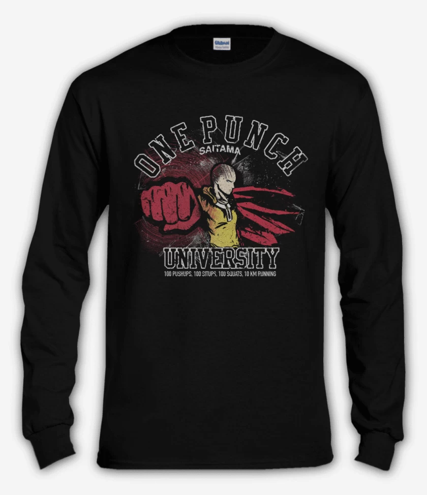 Polera manga larga Negro de Saitama university