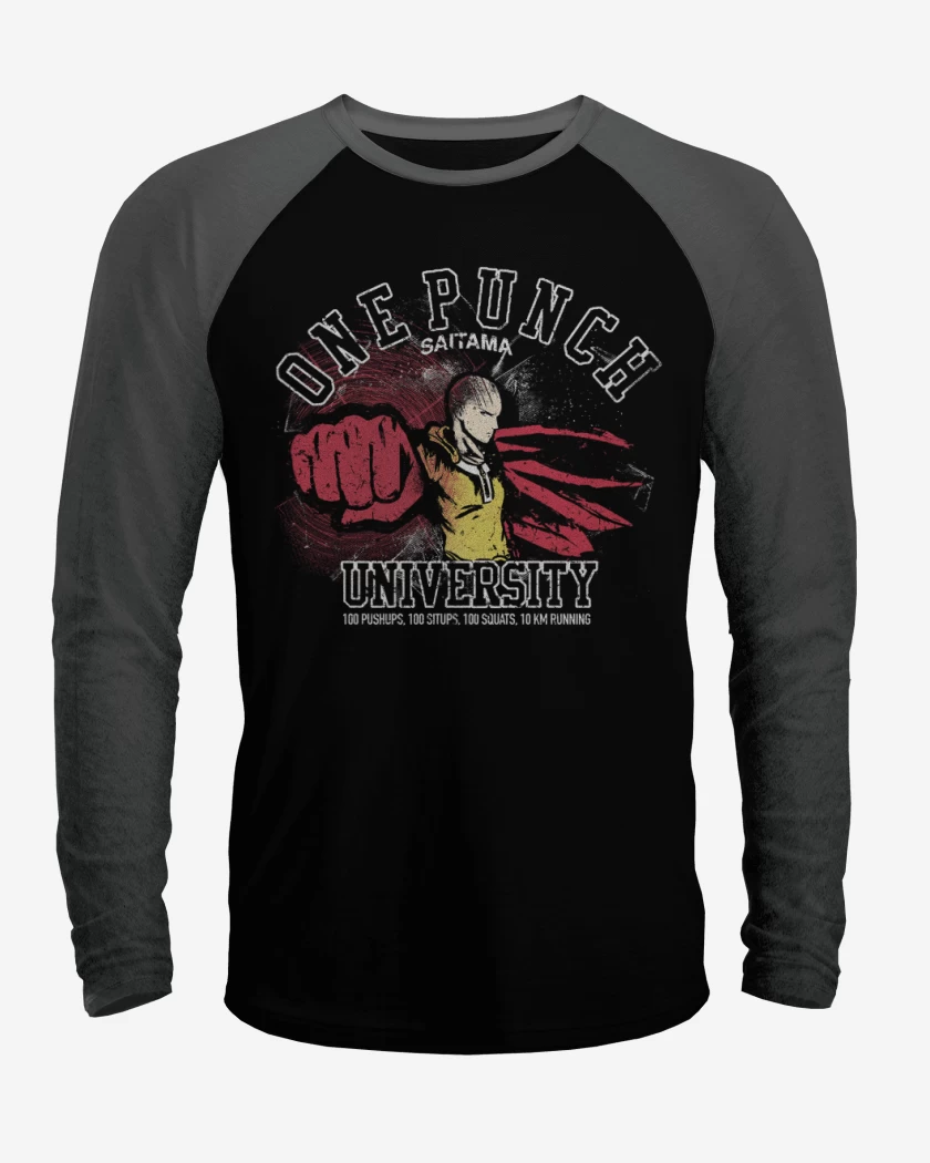 Polera Raglan Negro / Negro Heather de Saitama university
