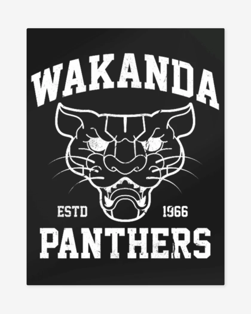Print metalico Negro de wakanda Team