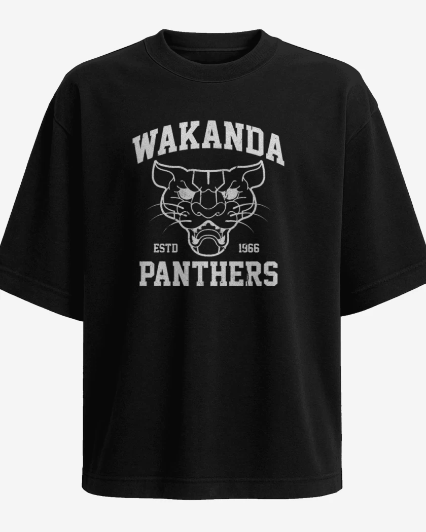 Polera Oversize Negro de wakanda Team