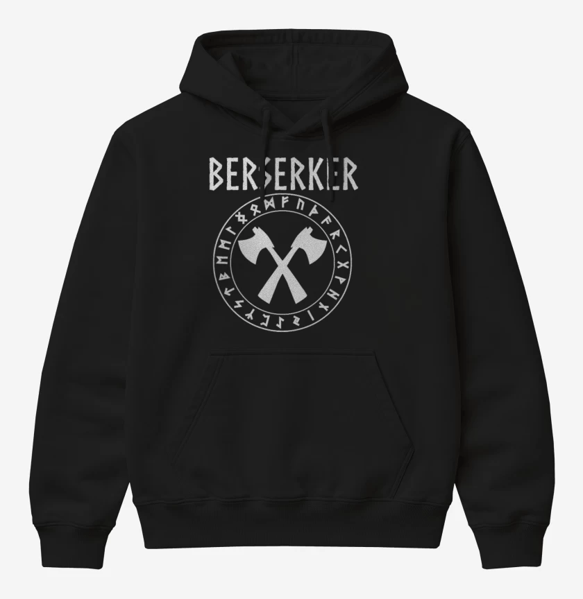 Poleron Canguro básico Negro de Berserker