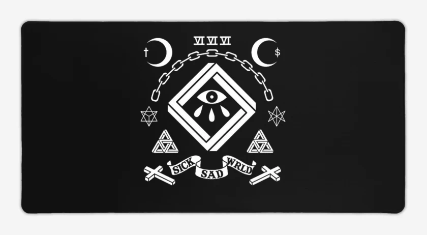 Mouse pad Gamer Negro de Sick sad world
