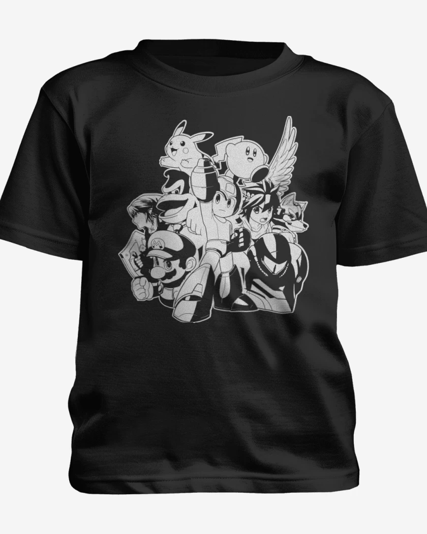 Polera de niño Negro de Smash Bros - Personajes