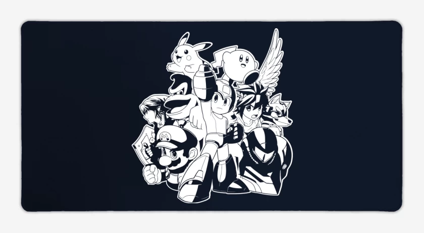 Mouse pad Gamer Azul Marino de Smash Bros - Personajes