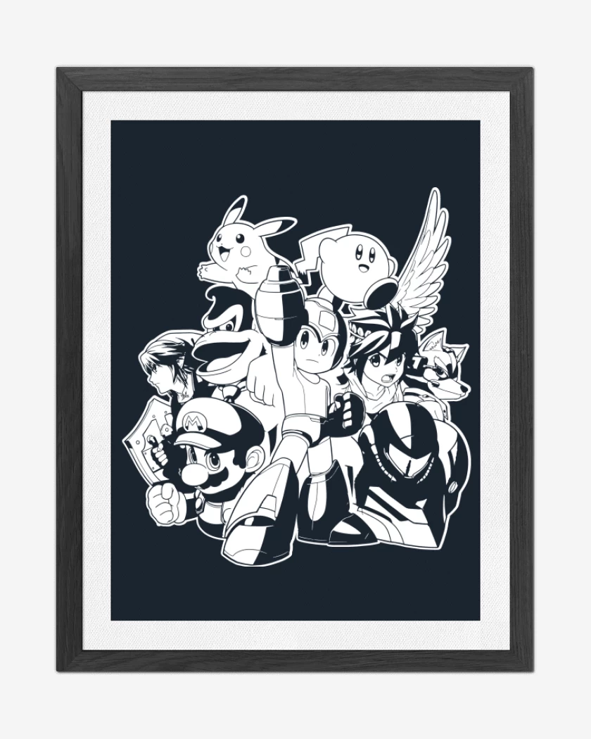Cuadro decorativo Smash Bros - Personajes