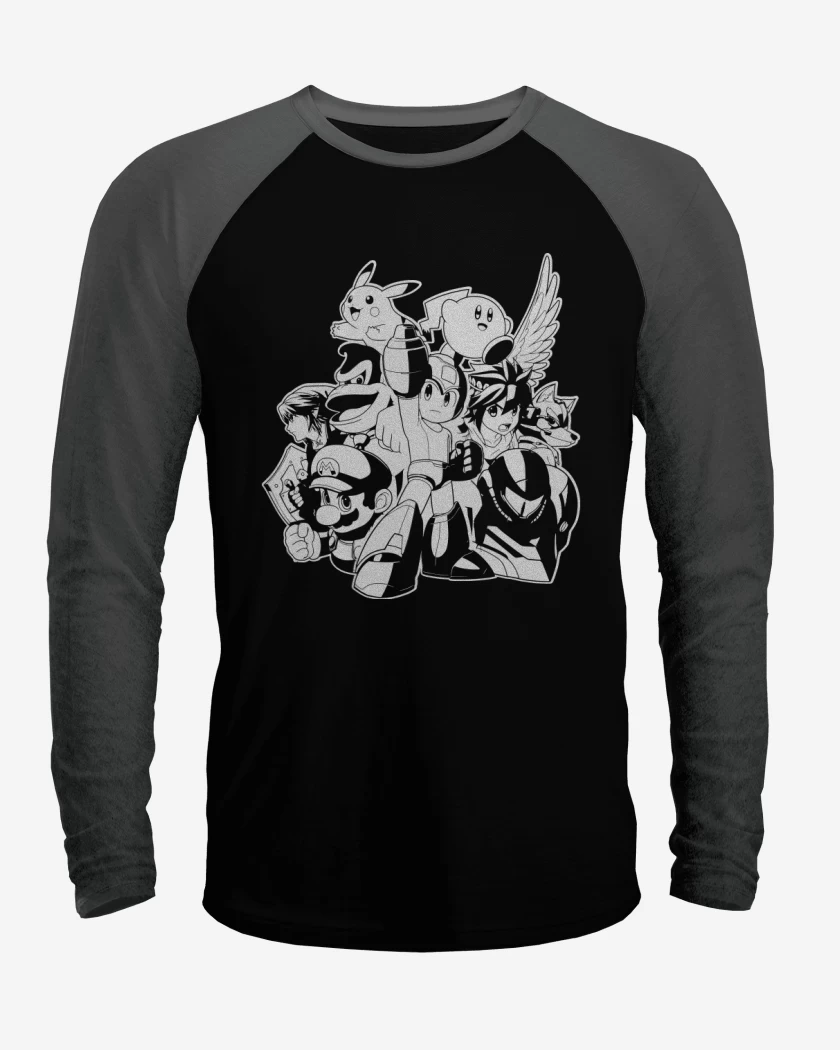 Polera Raglan Smash Bros - Personajes