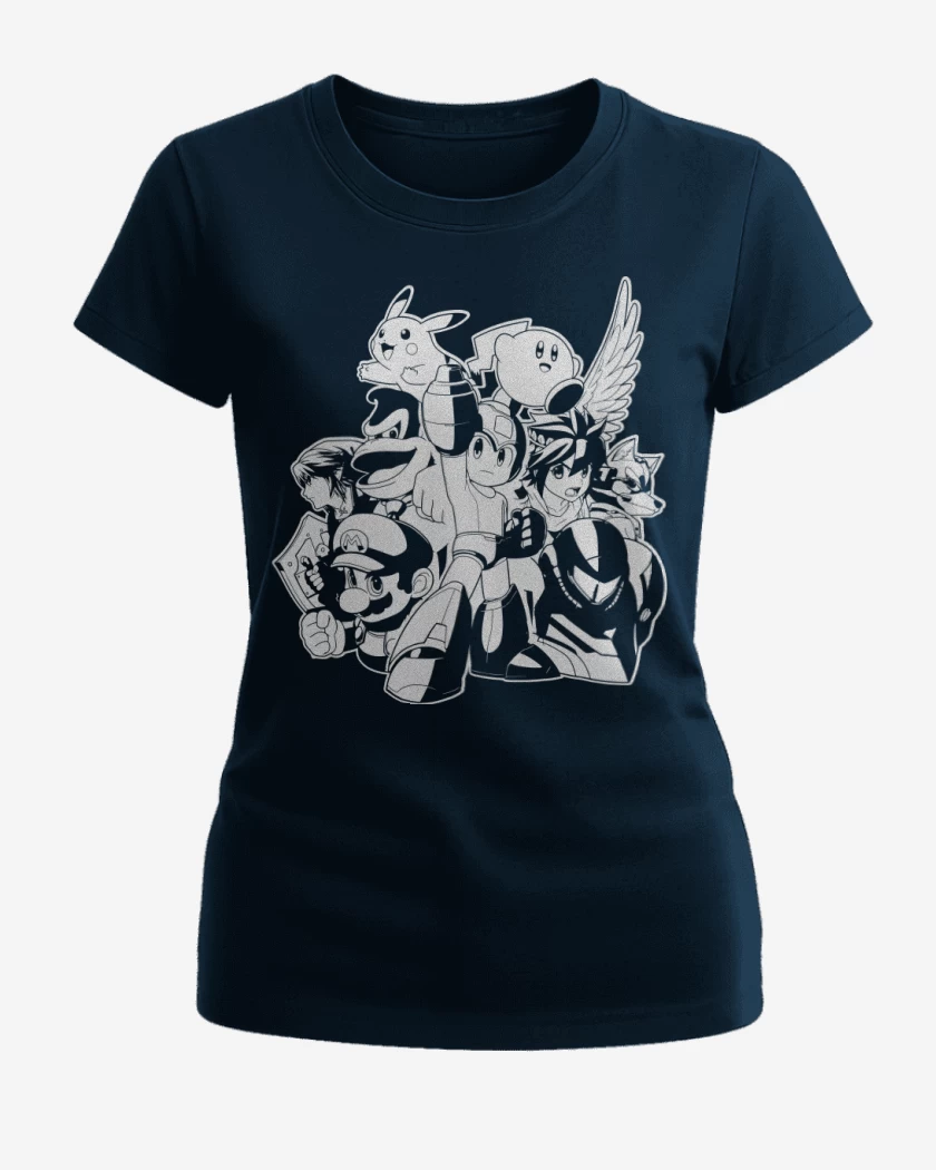 Polera de Mujer Azul Marino de Smash Bros - Personajes