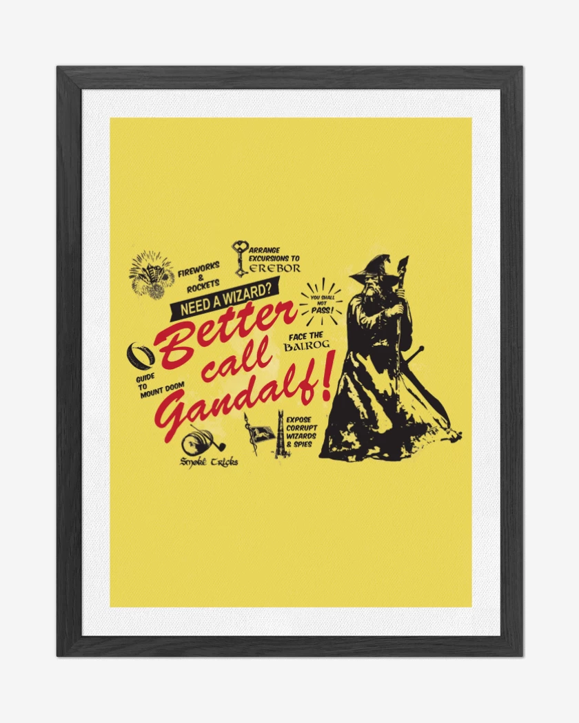Cuadro decorativo Amarillo de Better call Gandalf!