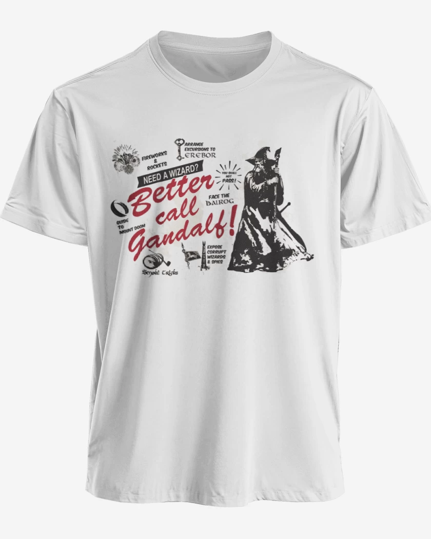 Polera premium Blanco de Better call Gandalf!