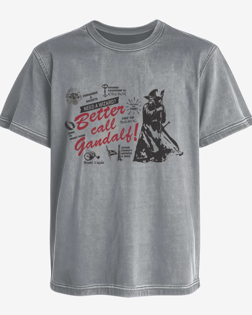 Polera desgastada Gris Melange de Better call Gandalf!
