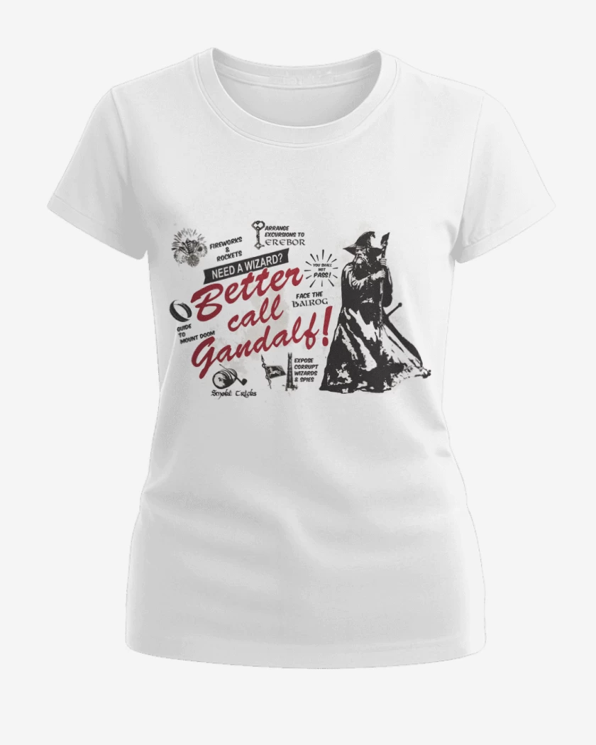 Polera de Mujer Blanco de Better call Gandalf!