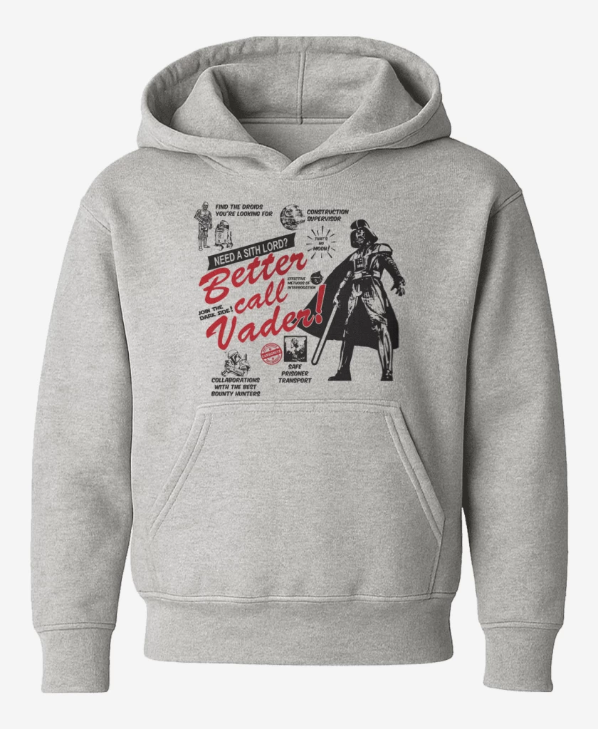 Poleron de niño Gris Melange de Better call Vader!