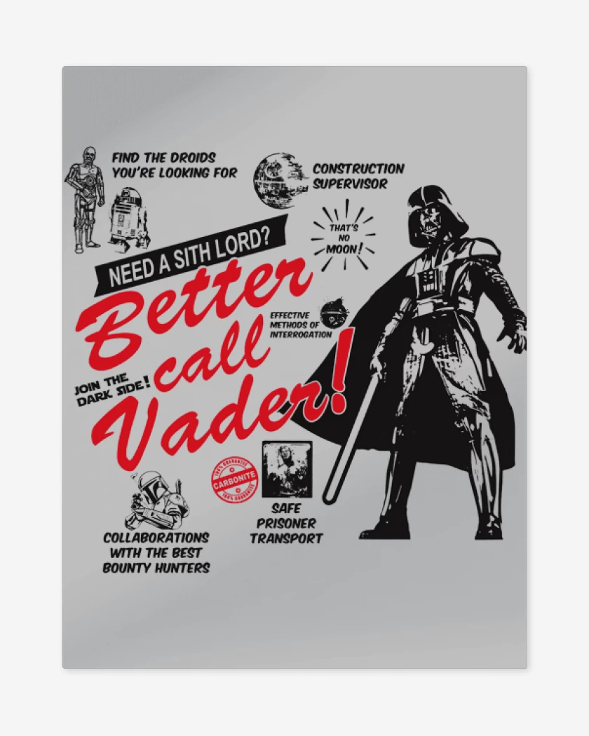Print metalico Gris Melange de Better call Vader!