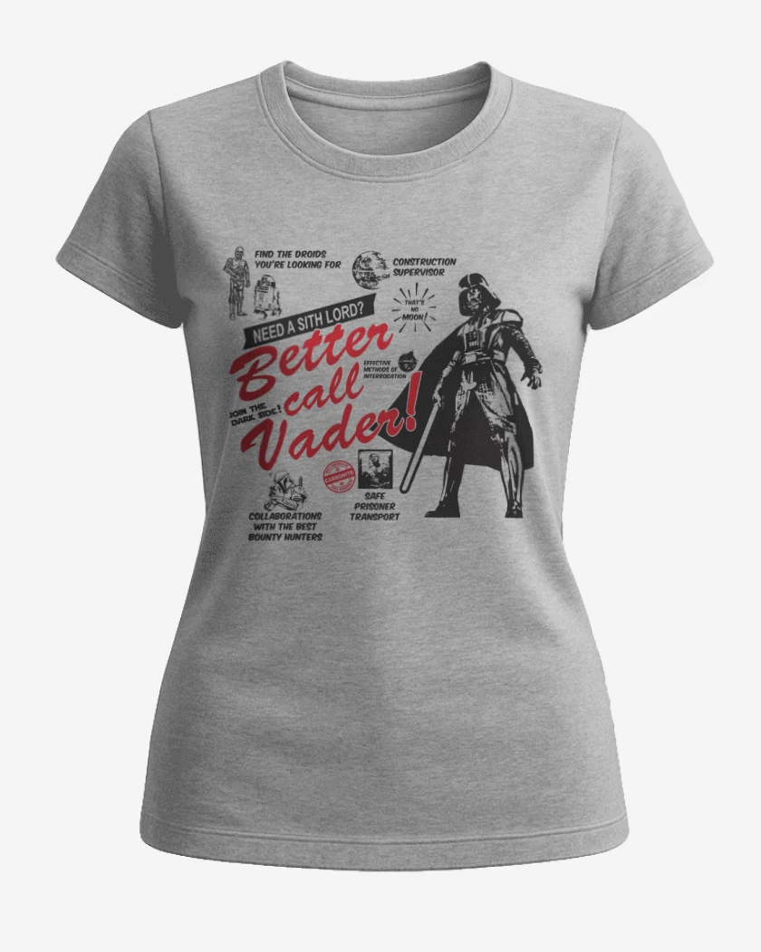 Polera de Mujer Gris Melange de Better call Vader!