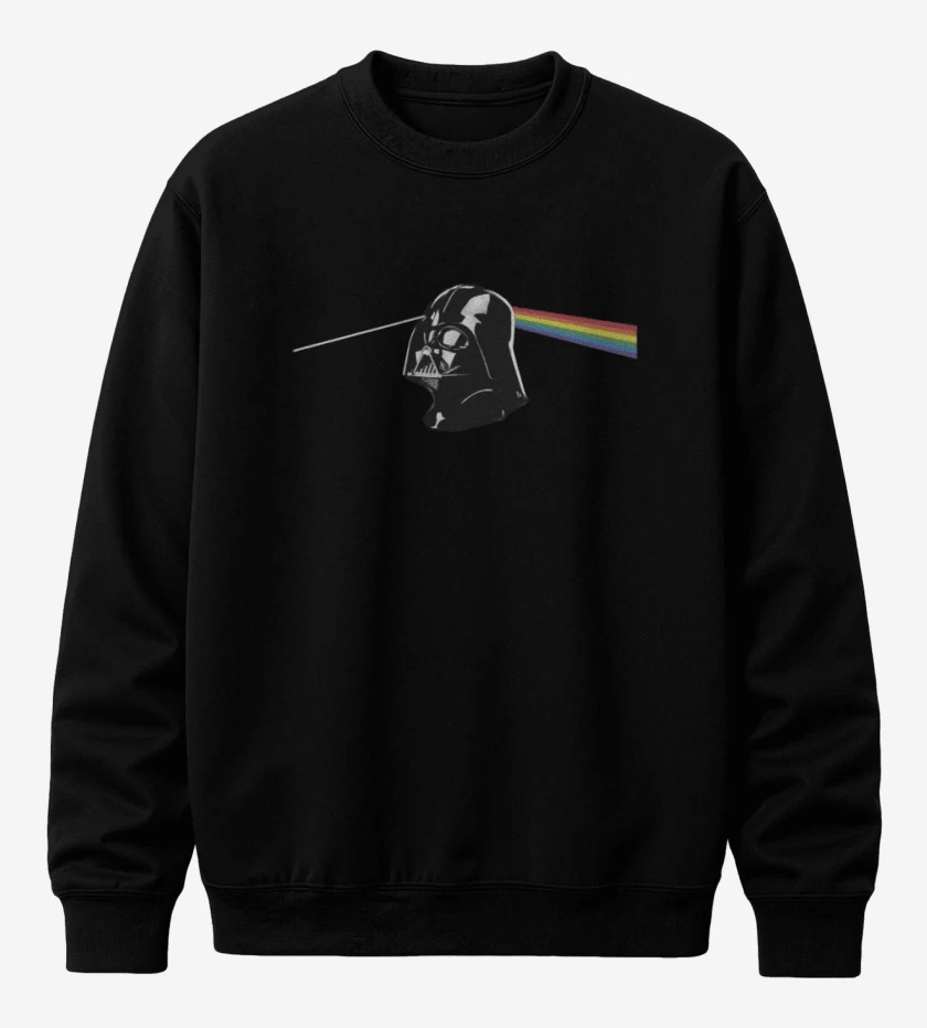 Poleron polo Negro de Darth side of the moon