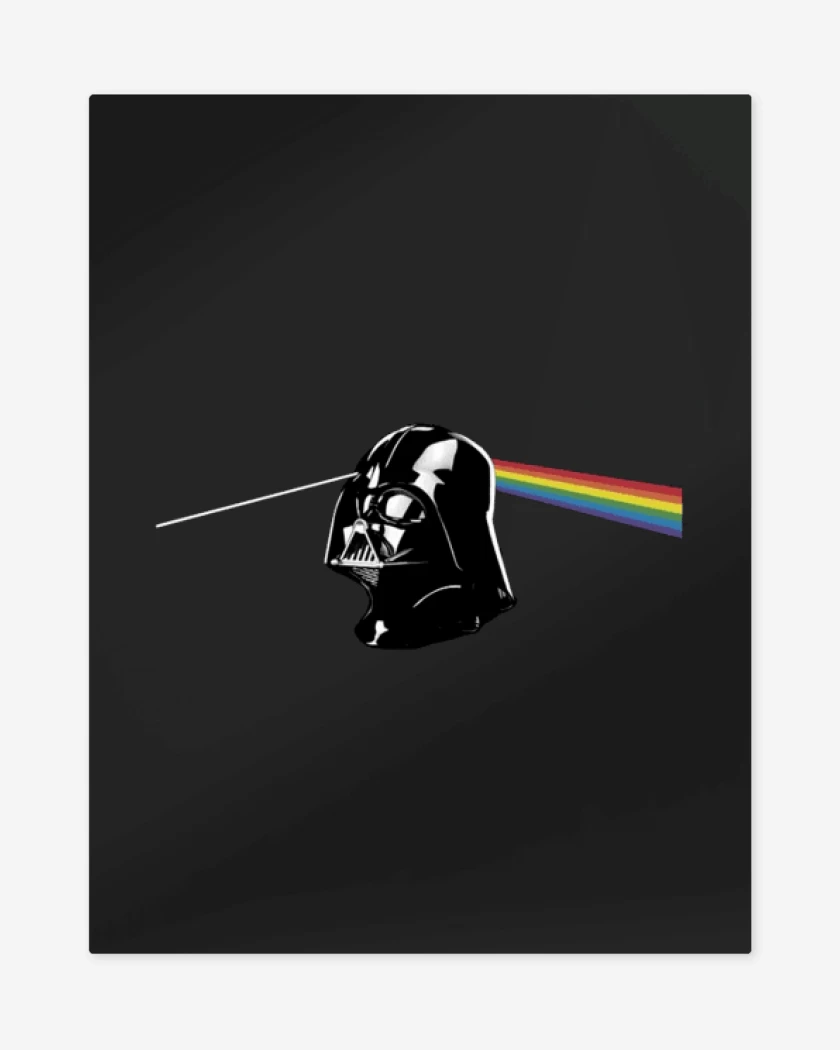 Print metalico Negro de Darth side of the moon