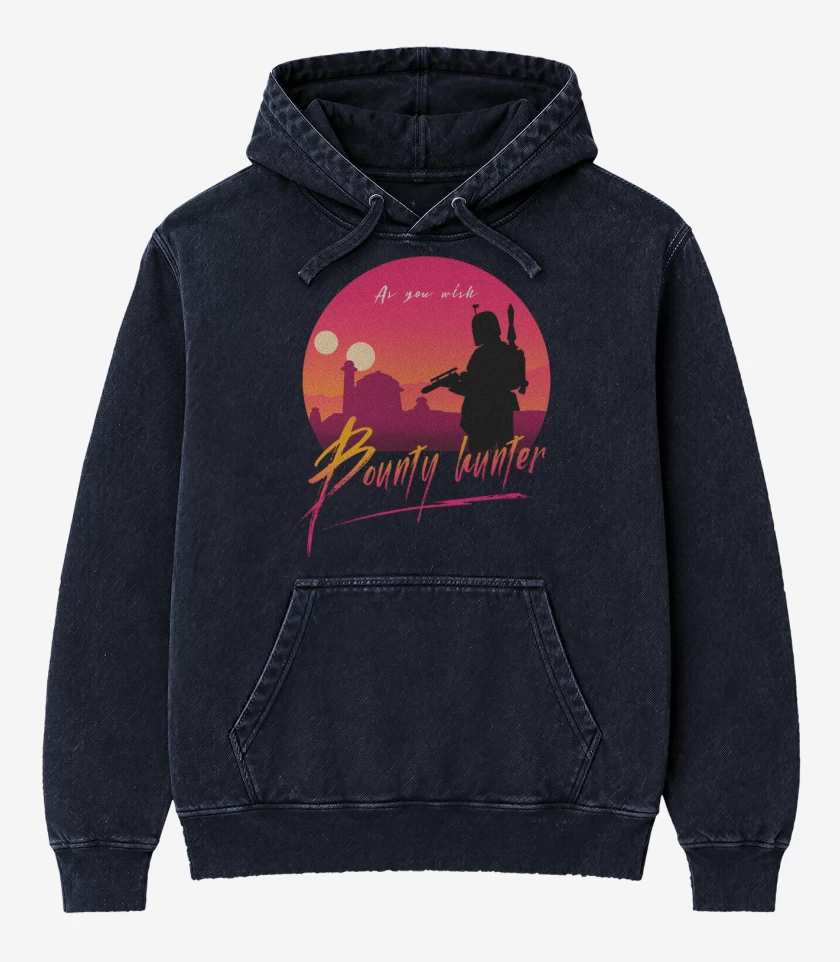 Poleron Canguro Acid Wash Azul Marino de Boba fet
