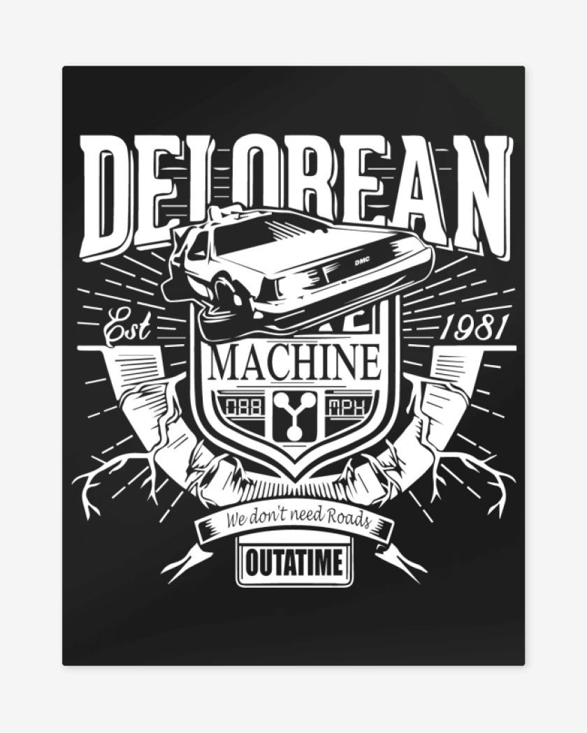 Print metalico Negro de Delorean - EST 1981