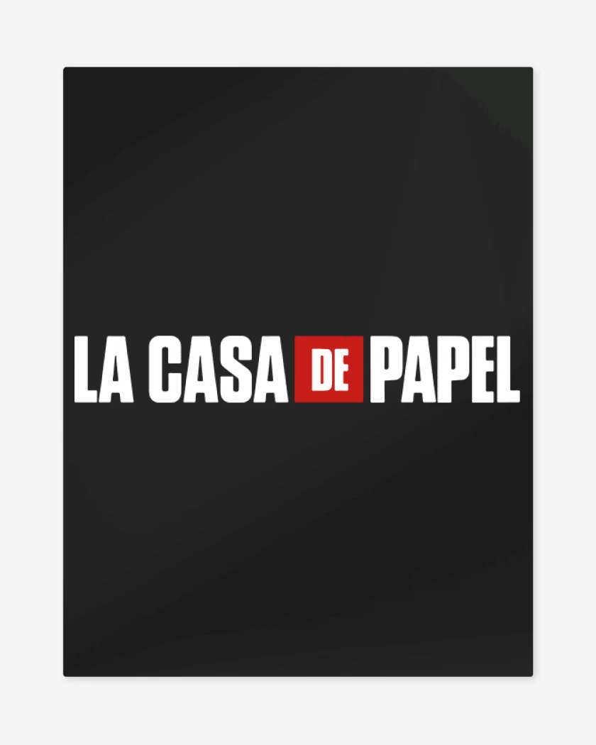 Print metalico Negro de La casa de Papel