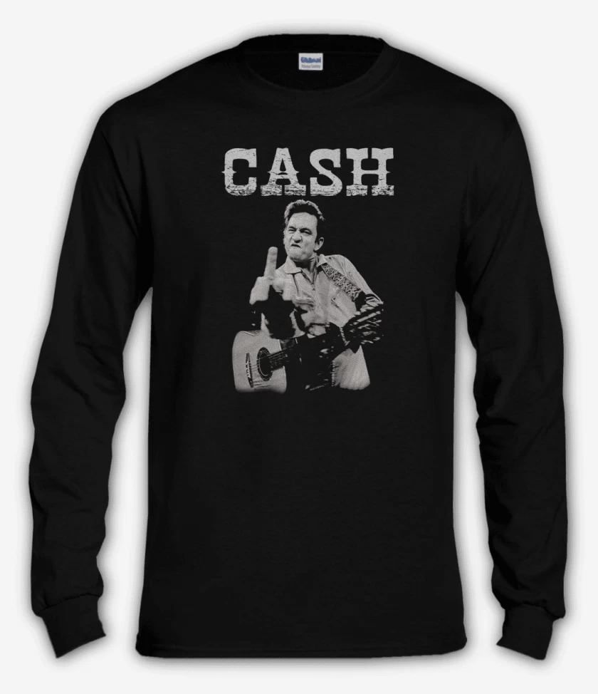 Polera manga larga Negro de Johnny Cash