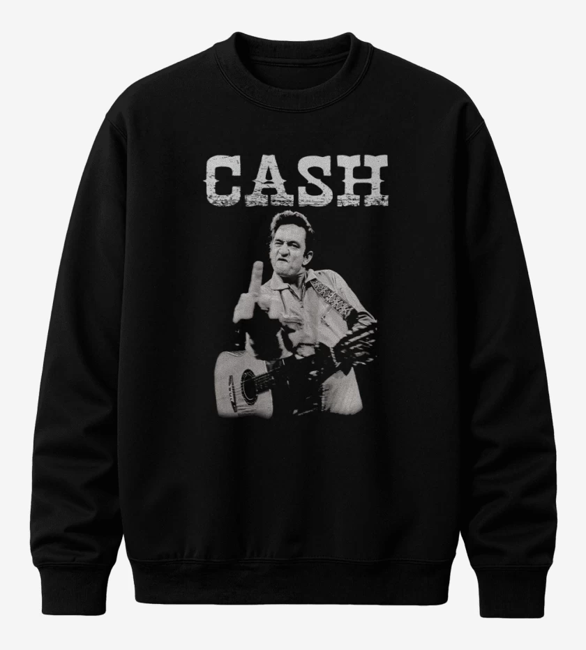 Poleron polo Negro de Johnny Cash