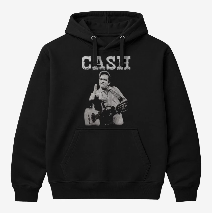 Polerón Canguro Negro de Johnny Cash