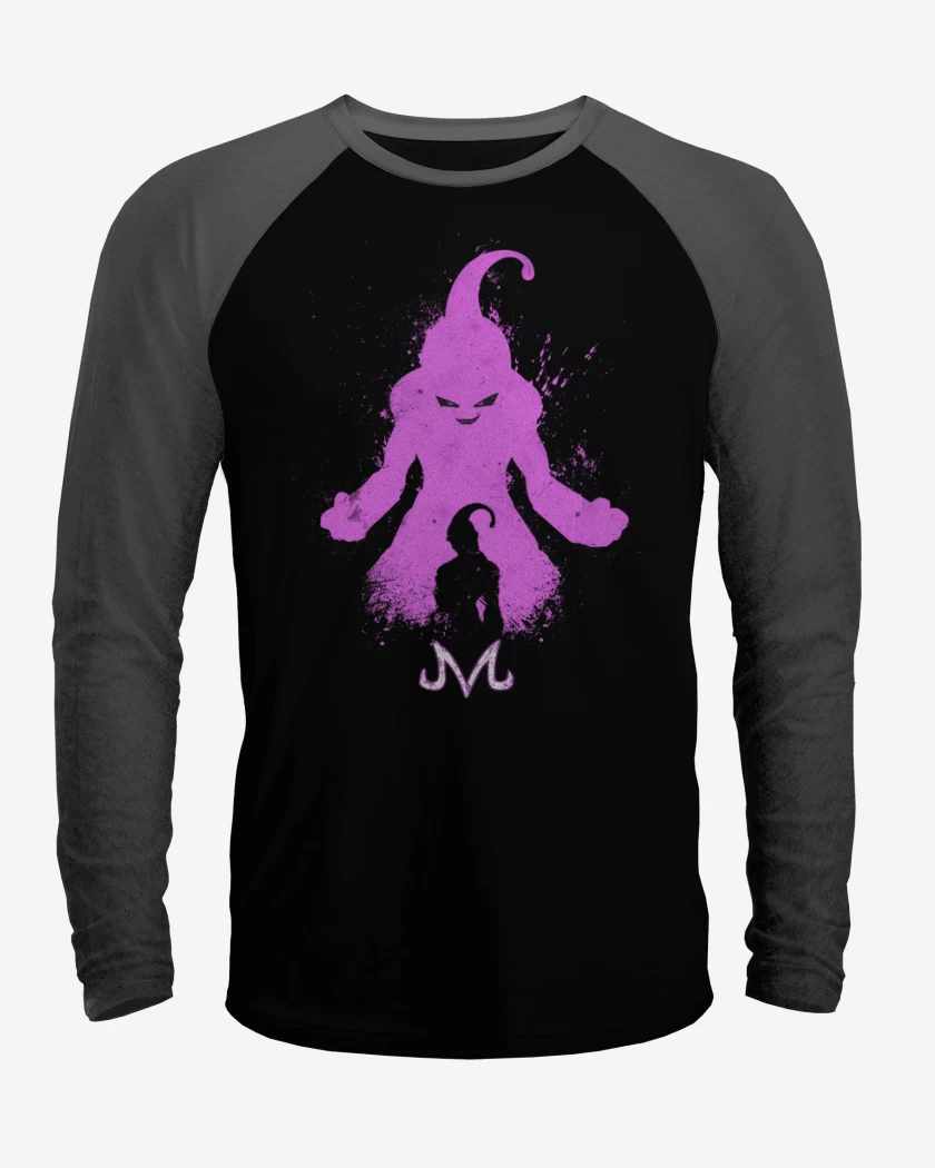 Polera Raglan Negro / Negro Heather de Majin boo
