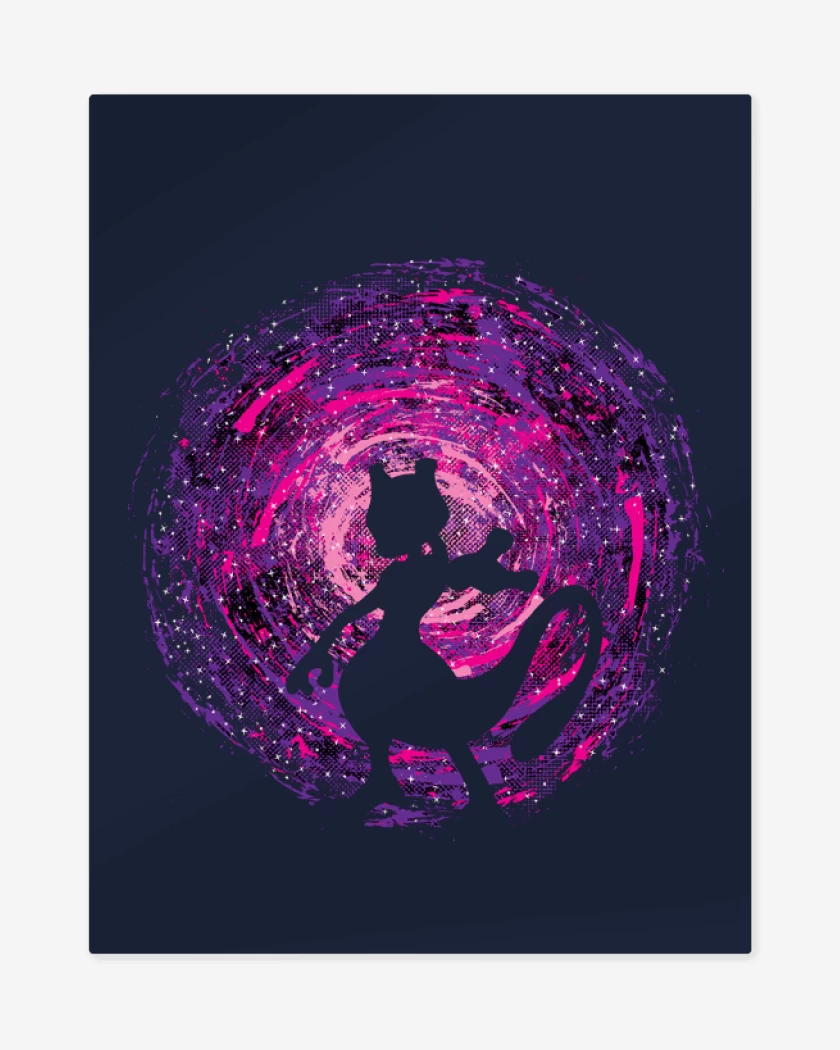 Print metalico Azul Marino de Mewtwo 3