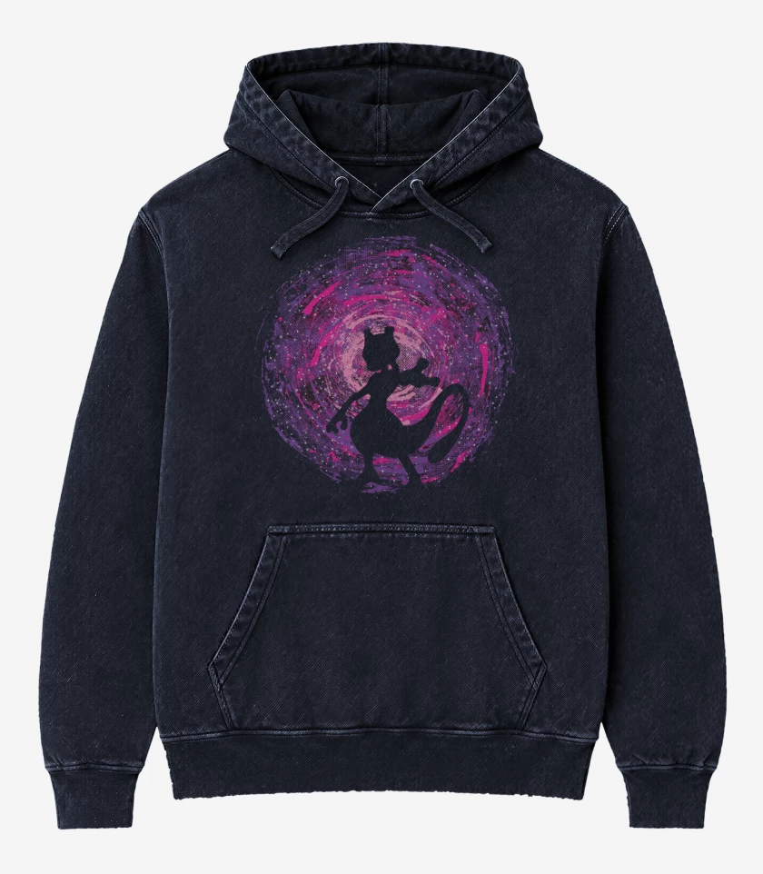 Poleron Canguro Acid Wash Azul Marino de Mewtwo 3