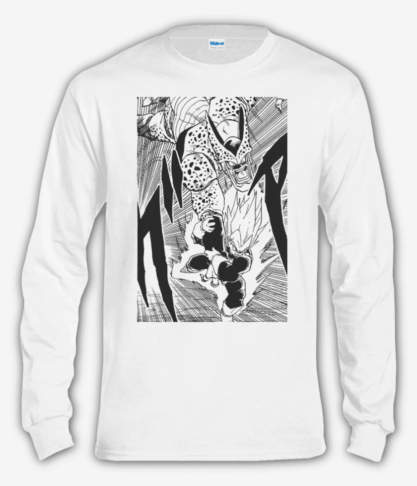 Polera manga larga Blanco de Vegeta vs cell