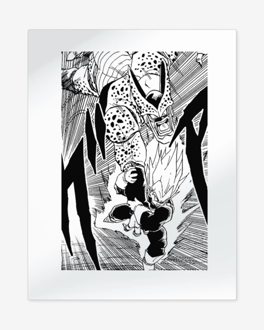Print metalico Blanco de Vegeta vs cell