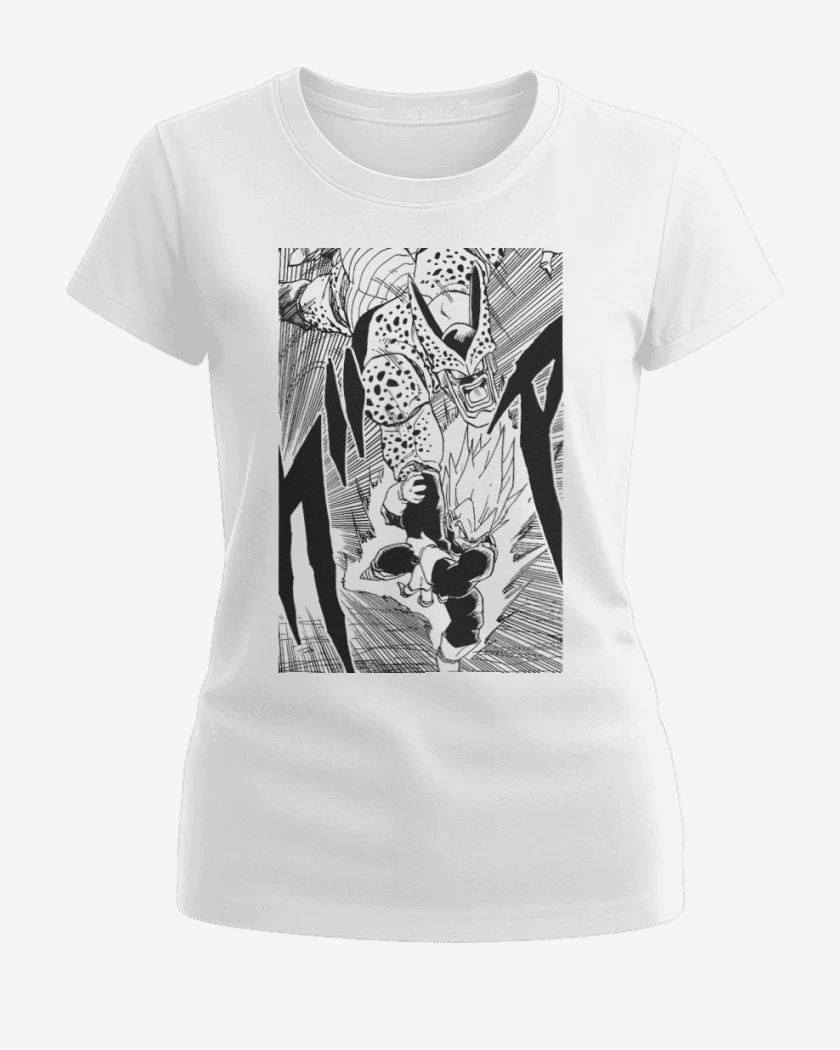 Polera de Mujer Blanco de Vegeta vs cell