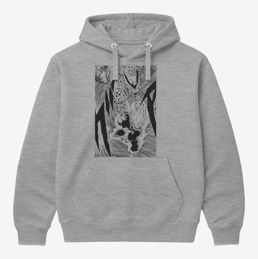 Polerón Canguro Gris Melange de Vegeta vs cell