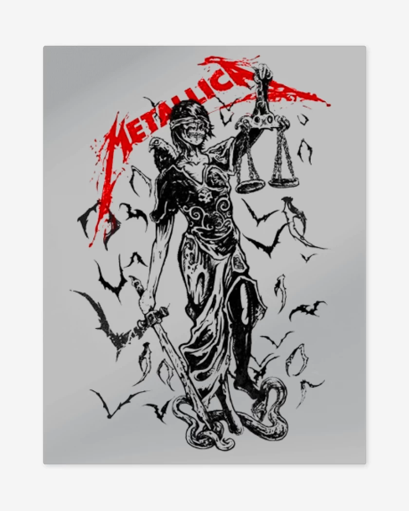 Print metalico Gris Melange de Metallica and justice