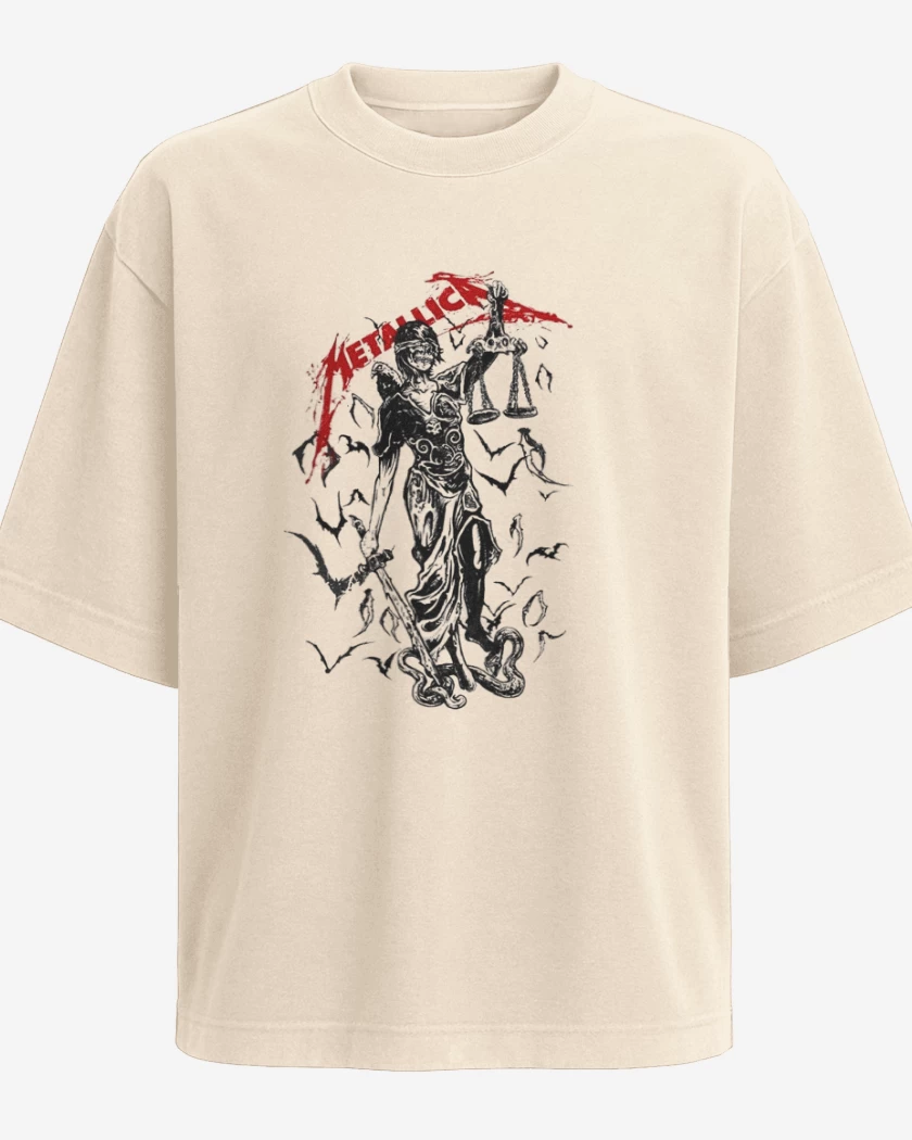 Polera Oversize Metallica and justice
