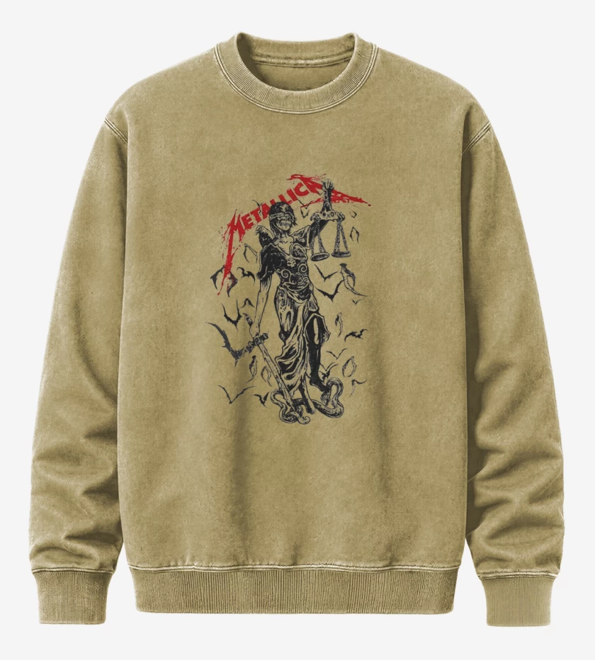 Poleron Polo Acid Wash Beige de Metallica and justice