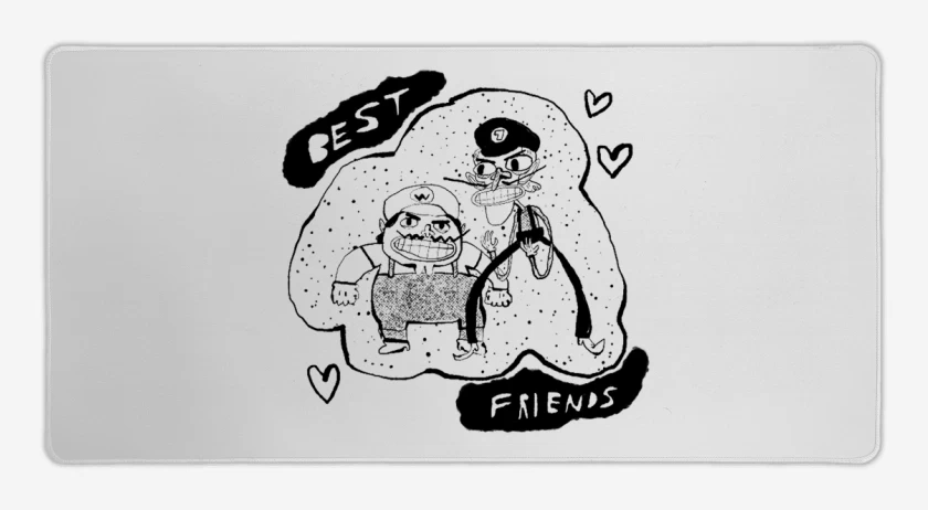Mouse pad Gamer Blanco de Best Friends 