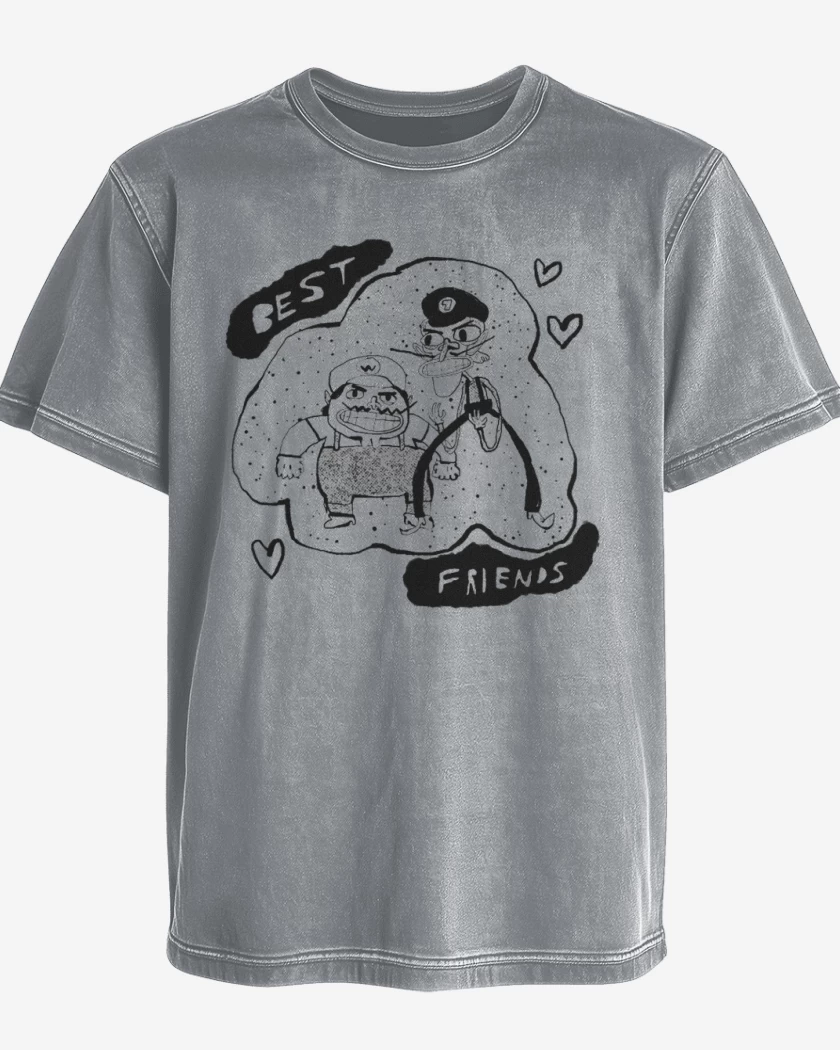 Polera desgastada Gris Melange de Best Friends 