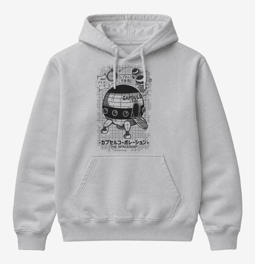 Poleron Canguro básico Gris Melange de Nave espacial capsule