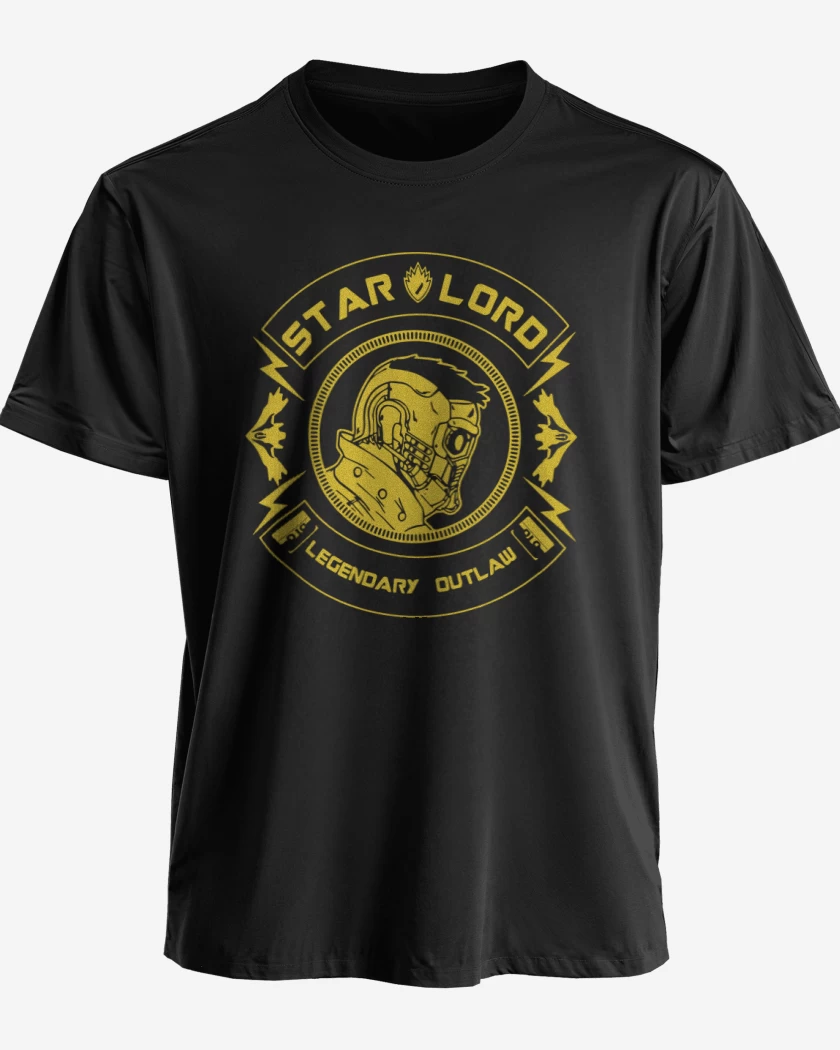 Polera premium Negro de Star Lord - Legendary Outlaw