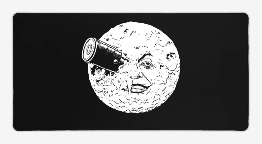 Mouse pad Gamer Negro de Viaje a la luna