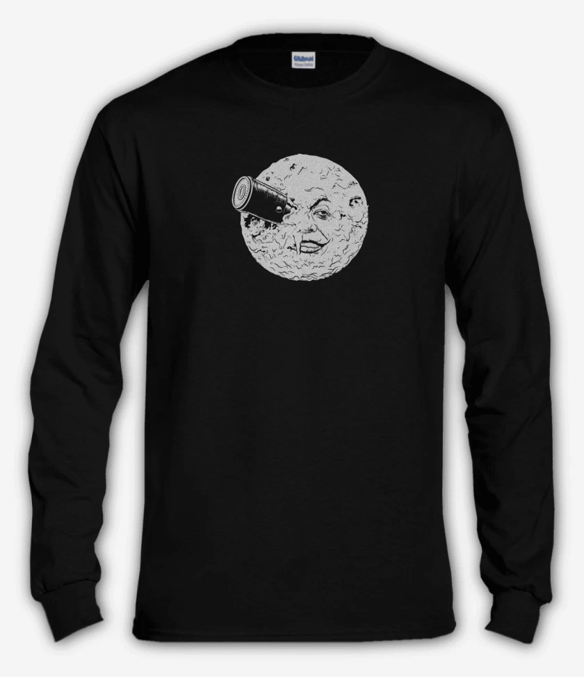 Polera manga larga Negro de Viaje a la luna