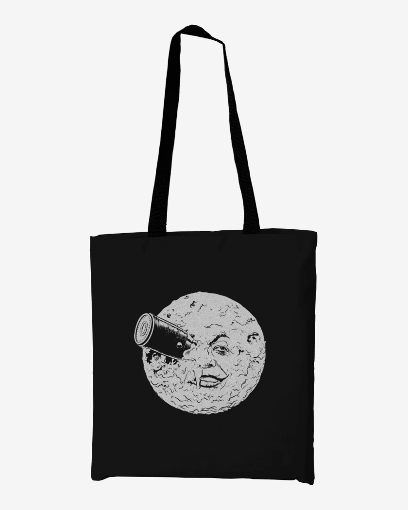 Totebag Negro de Viaje a la luna