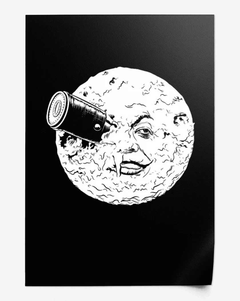 Print Negro de Viaje a la luna