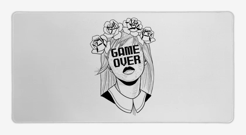 Mouse pad Gamer Blanco de Game over 2