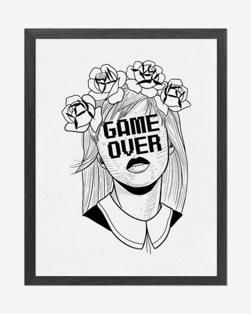 Cuadro decorativo Blanco de Game over 2