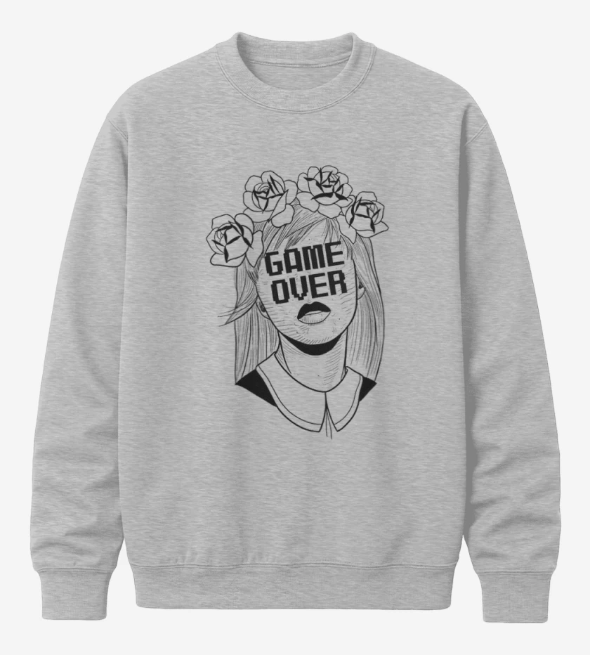 Poleron polo Gris Melange de Game over 2